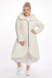 AKH viscose A-lijn zomer jas apart /stretch /wit/zwart/stretch