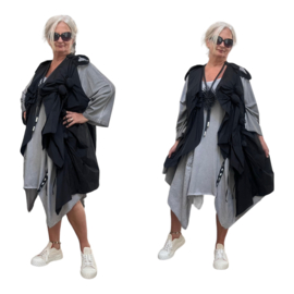 Vincenzo Allocca oversized A-lijn mouwloze vest zwart