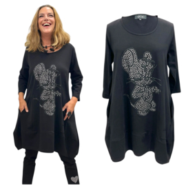 Vincenzo Allocca oversized katoen A-lijn tuniek met steentjes mickey mouse//aparte/stretch