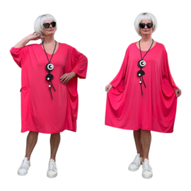 AKH oversized viscose mix  A-lijn tuniek apart stretch