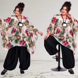 ITALIA MODA oversized chiffon tuniek/ poncho/gevoerd