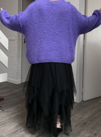 Italia oversized gebreide top met broche stretch