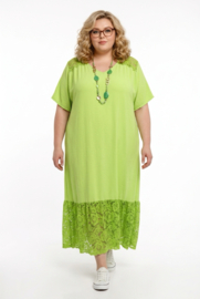 ITALIA MODA viscose  mix A-lijn jurk met kant stretch /in meerdere kleuren