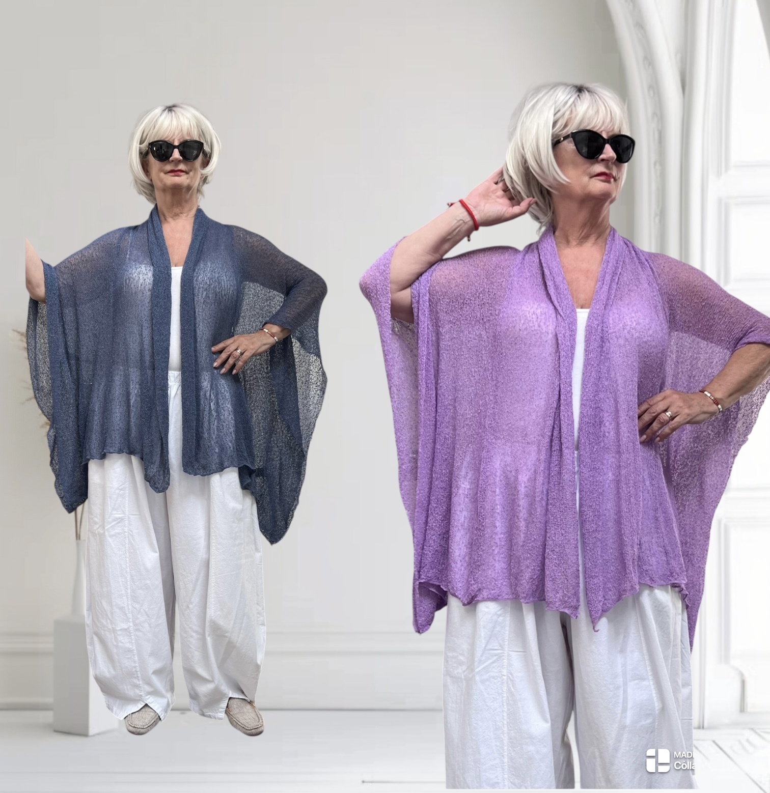IKAT acryl oversized zacht  gebreide vest/zeer rekbaar/in meerdere kleuren