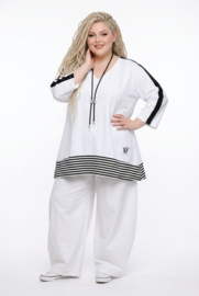 Vincenzo Allocca oversized viscose A-lijn tumiek wit/zwart stretch