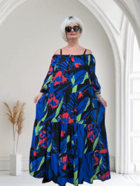 SASHA VIVIEN  chiffon met een vleugje zijde jurk gevoerd