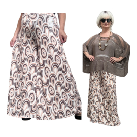 ITALY Mode jersey viscose  wijde broek apart /zeer rekbaar
