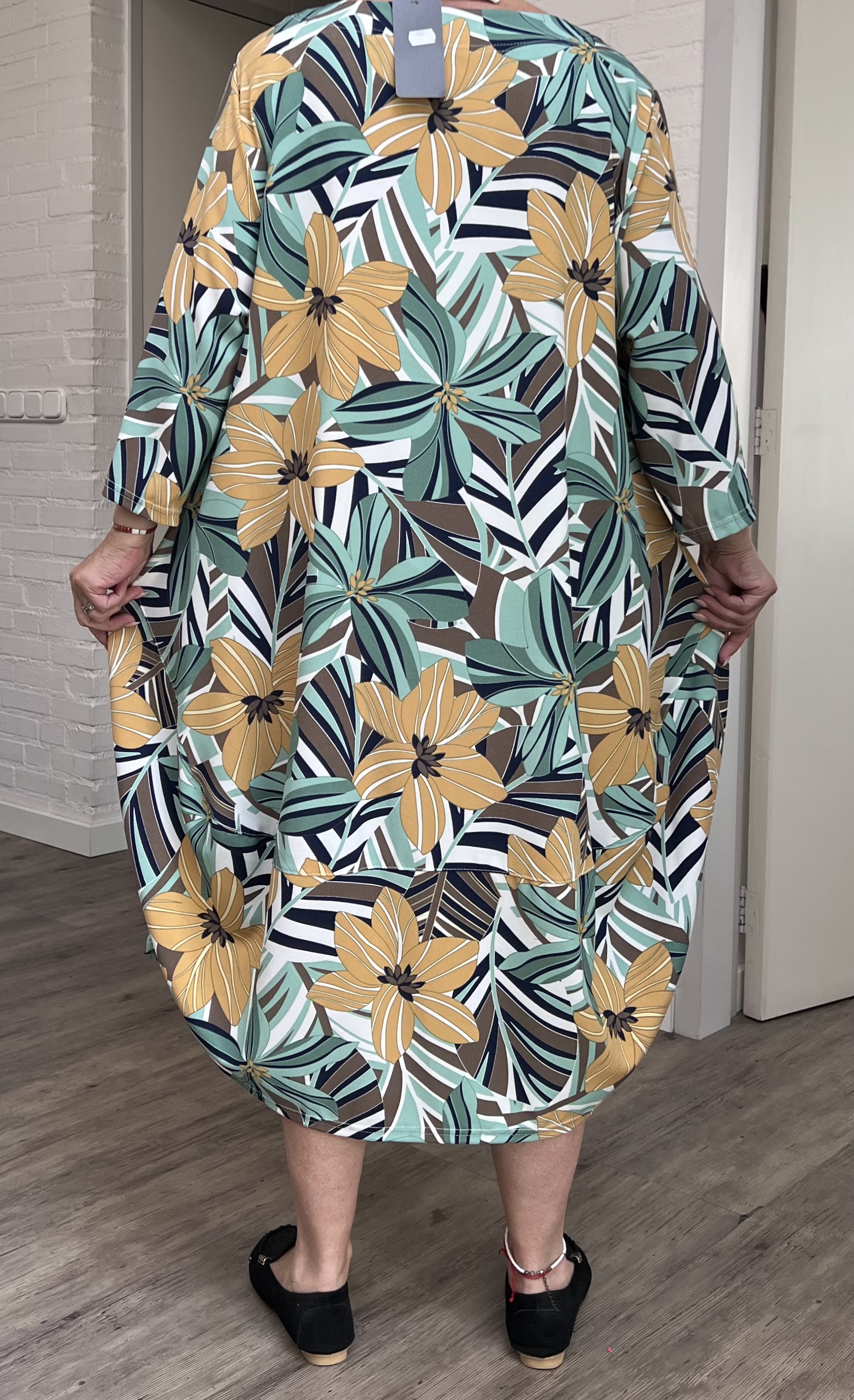 New Jersey viscose ballon jurk