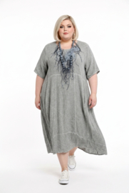 Moonshine de modieuze kleuring katoen A-lijn jurk grijs