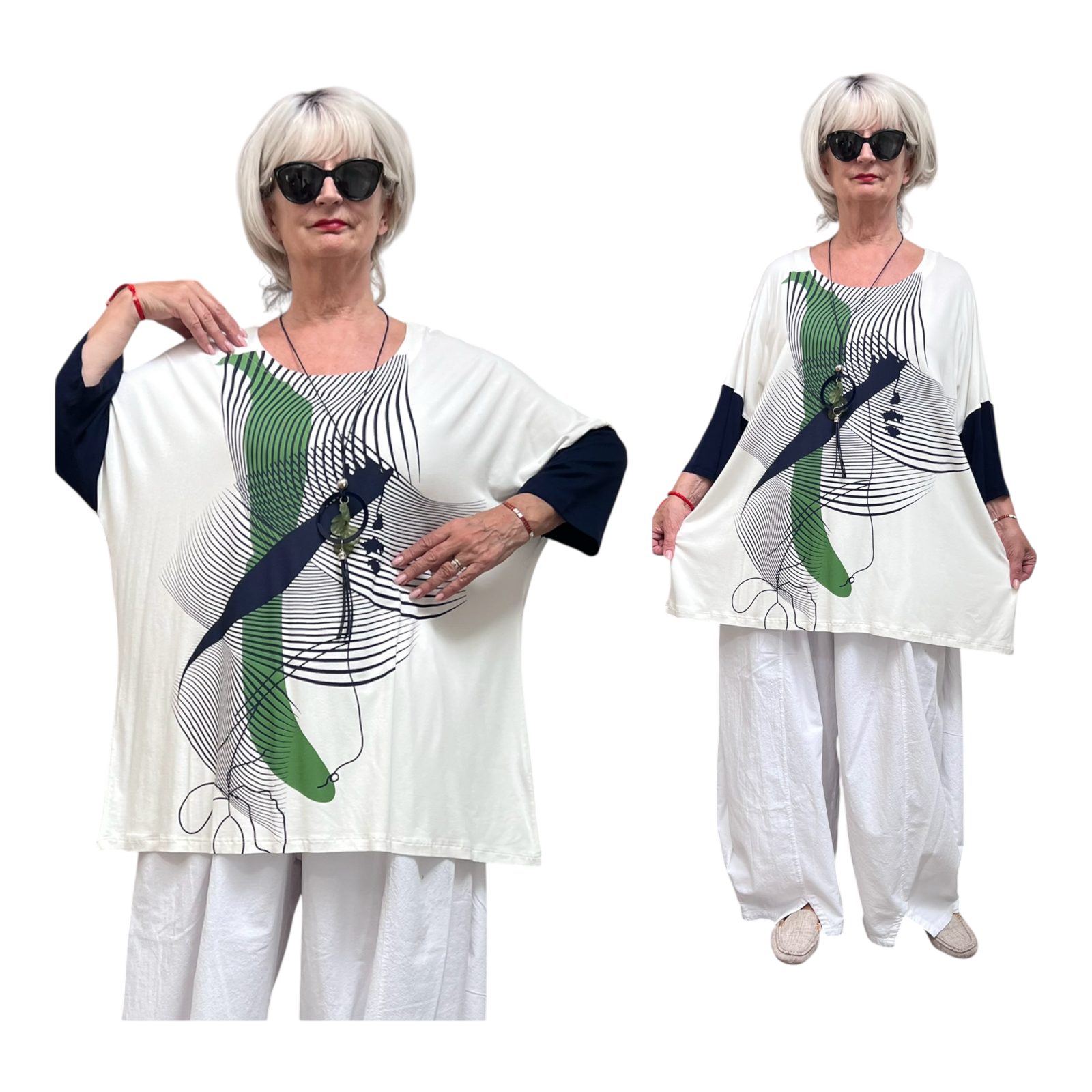 Zedd Plus viscose top met ketting stretch