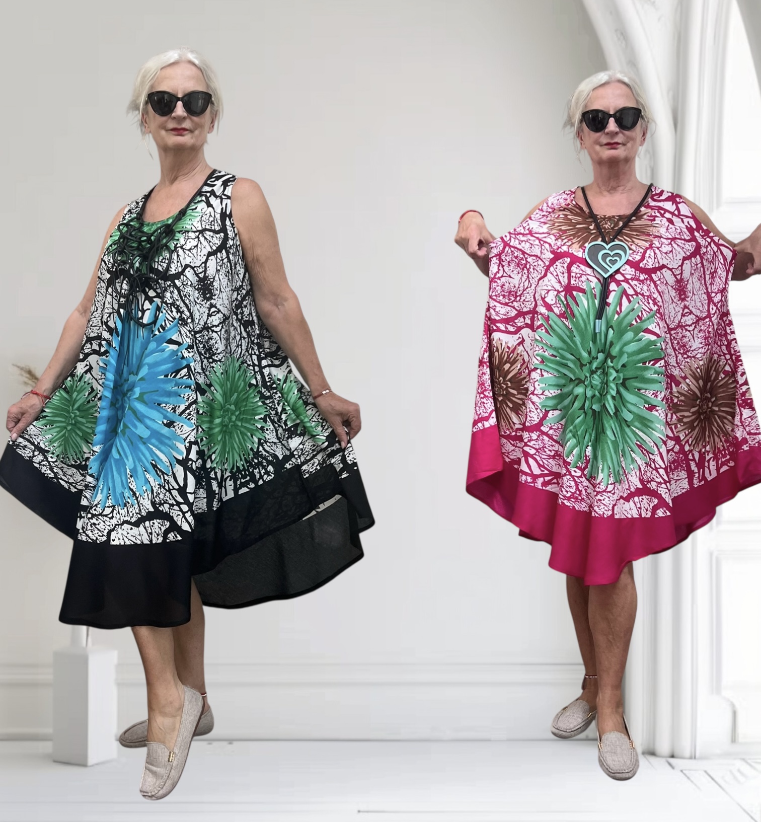 UNIDIVA viscose A-lijn zomer jurk apart/in meerdere kleuren