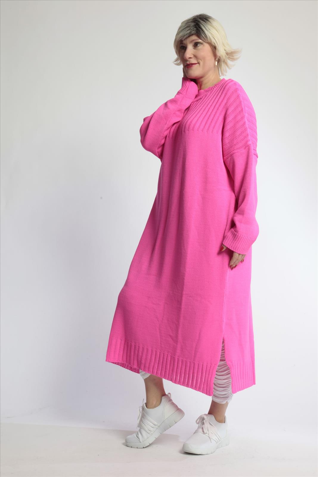 AKH gebreide oversized tuniek/jurk  apart stretch
