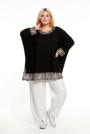 Vincenzo Allocca oversized katoen tricot A-lijn tuniek /apart stretch /zwart/wit