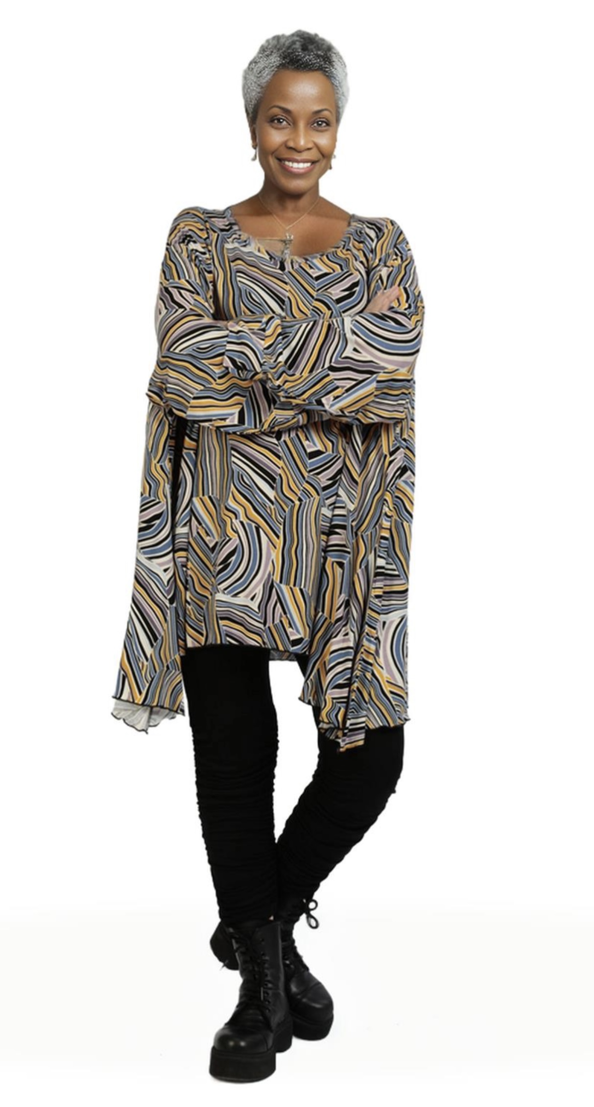 AKH oversized viscose tricot A-lijn tuniek  apart stretch