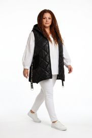 ITALIA A-lijn vest/gilet met capuchon  zwart