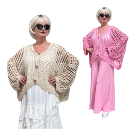 ITALIA MODA  oversized  katoen gebreide vest /in meerdere kleuren