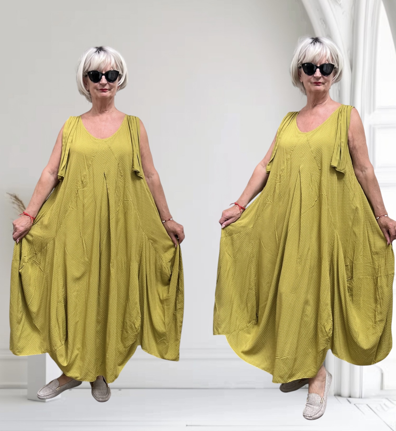 LUUKAA oversized viscose A-lijn jurk/apart