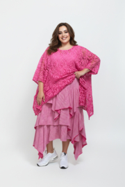 Moonshine oversized de modieuze kleuring  katoen KANTEN top apart stretch /in meerdere kleuren