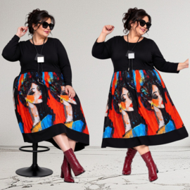 ITALIA MODA katoen/viscose jurk met zakken /stretch