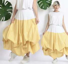 AKH oversized katoen rok met verstelbare plooien