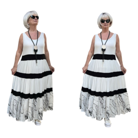 LUUKAA oversized  A-lijn zomer A-lijn jurk / stretch /wit/zwart