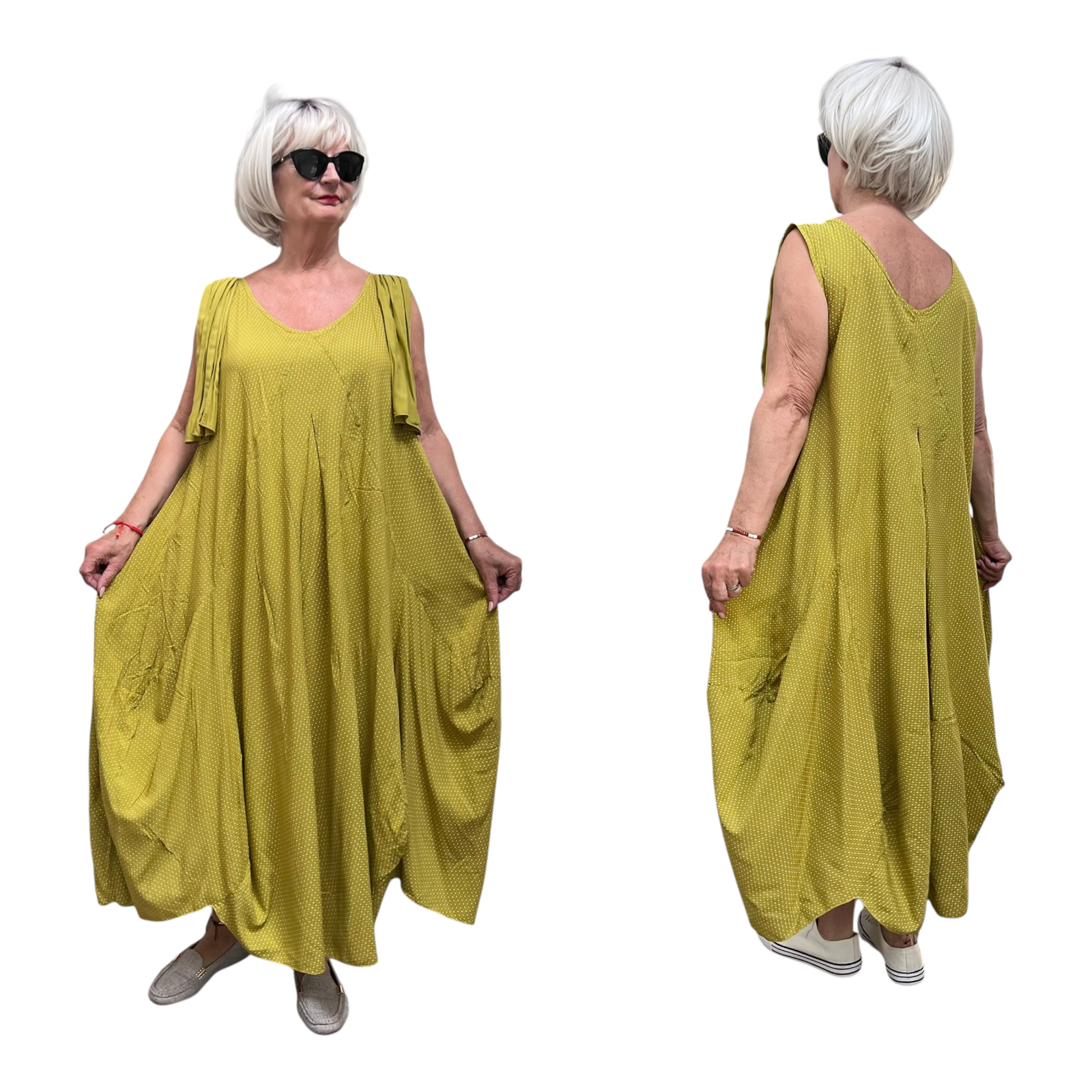 LUUKAA oversized viscose A-lijn jurk/apart