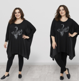 Vincenzo Allocca oversized katoen A-lijn tuniek/stretch/zwart