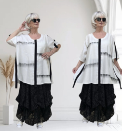 SINNE design..tencel A-lijn top/tuniek/wit/zwart