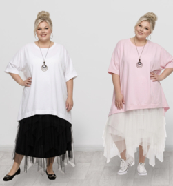 ITALIA MODA  katoen A-lijn tuniek met ketting /stretch/meerdere kleuren