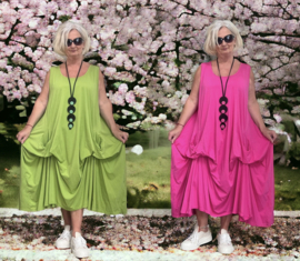 Moonshine katoen tricot A-lijn jurk stretch apart/in meerdere kleuren