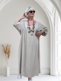 ITALIA MODA oversized katoen mousseline A-lijn jurk /in meerdere kleuren