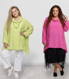 ITALIA MODA viscose tuniek met capuchon /in meerdere kleuren