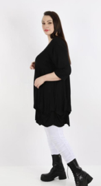 AKH jersey  viscose A-lijn tuniek/jurk apart stretch  zwart