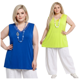ITALIA oversized viscose top met kant /stretch /in meerdere kleuren