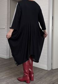 Vincenzo Allocca oversized katoen A-lijn jurk apart zwart stretch