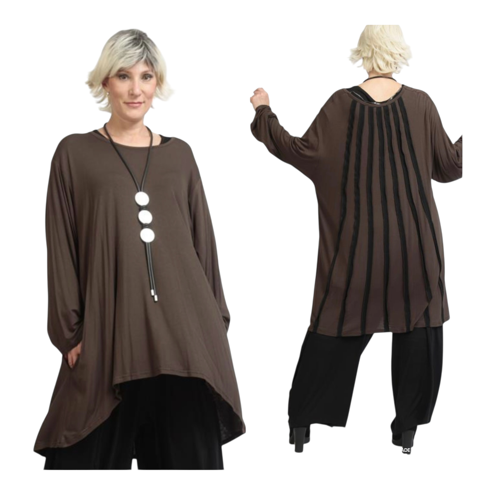 AKH oversized viscose tricot  A-lijn tuniek apart stretch