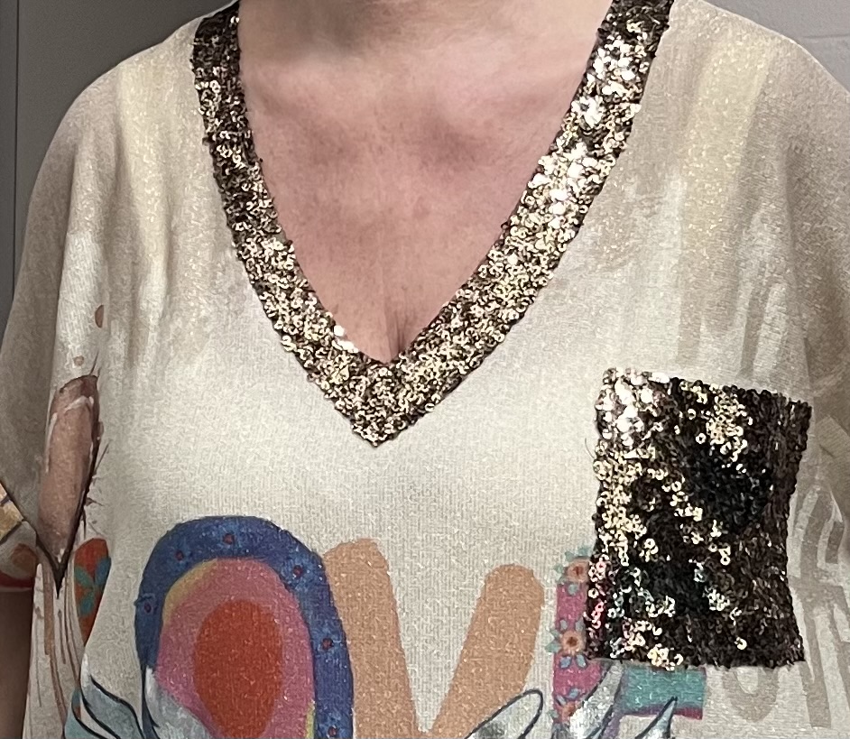 CHARME MODA oversized jurk met glitters stretch