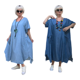 ITALIA MODA  jeans tencel A-lijn jurk apart /in meerdere kleuren