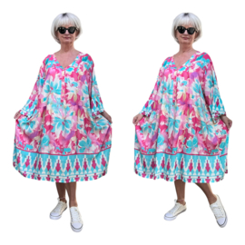 SISSI viscose  ibiza look A-lijn tuniek/jurk