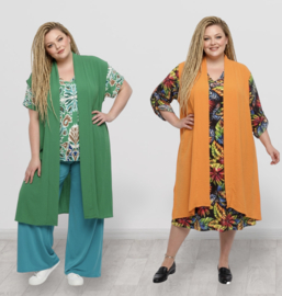 Sissi oversized viscose mouwloze vest stretch /in meerdere kleuren