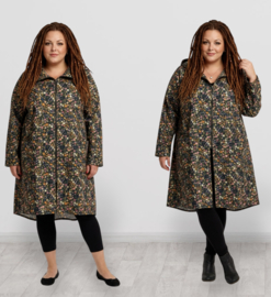 AKH oversized viscose/katoen zomerjas/blazer met ritssluiting / apart /stretch/zwart