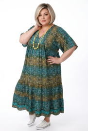 UNIDIVA viscose/zijde  A-lijn zomer jurk apart