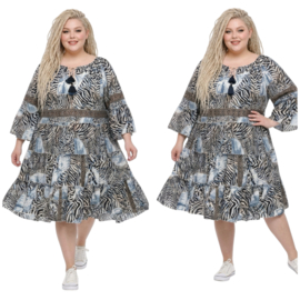 UNIDIVA polysilk A-lijn zomer jurk apart