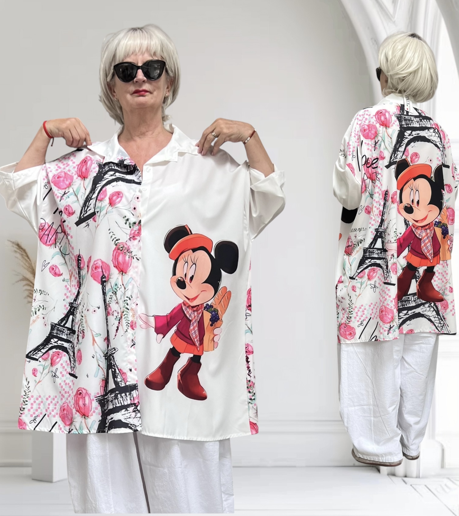ITALIA oversized viscose blouse/hemd