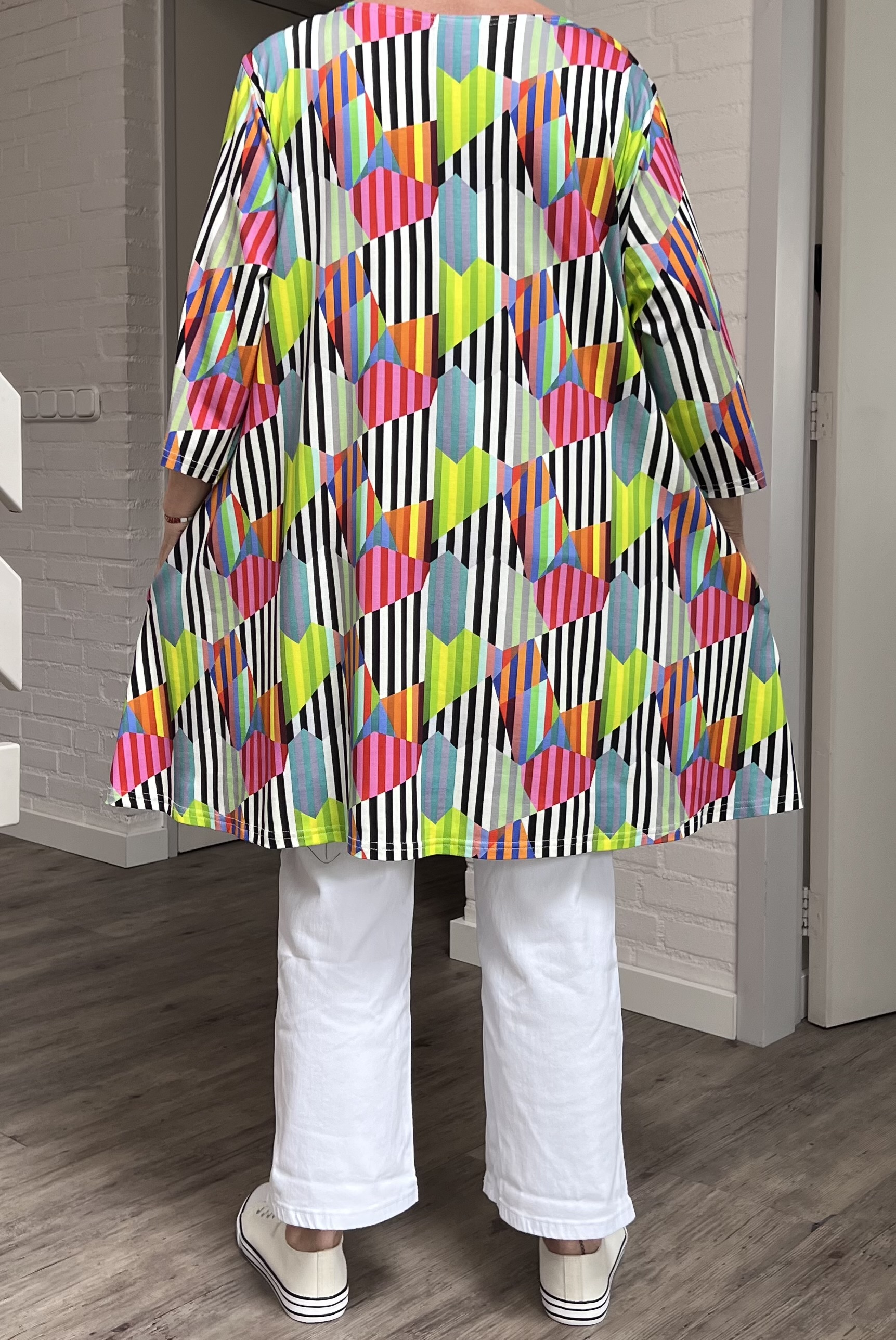 New Jersey viscose A-lijn tuniek met aparte decolleté/ stretch