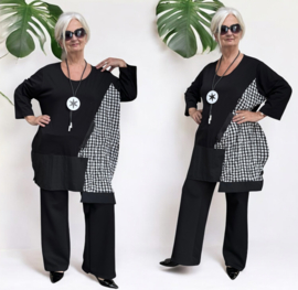 Vincenzo Allocca oversized viscose A-lijn tuniek tuniek zwart/wit