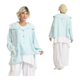 AKH viscose/linnen  A-lijn korte blazer met zakken apart