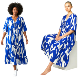 Vincenzo Allocca oversized viscose  BOHO A-lijn jurk apart