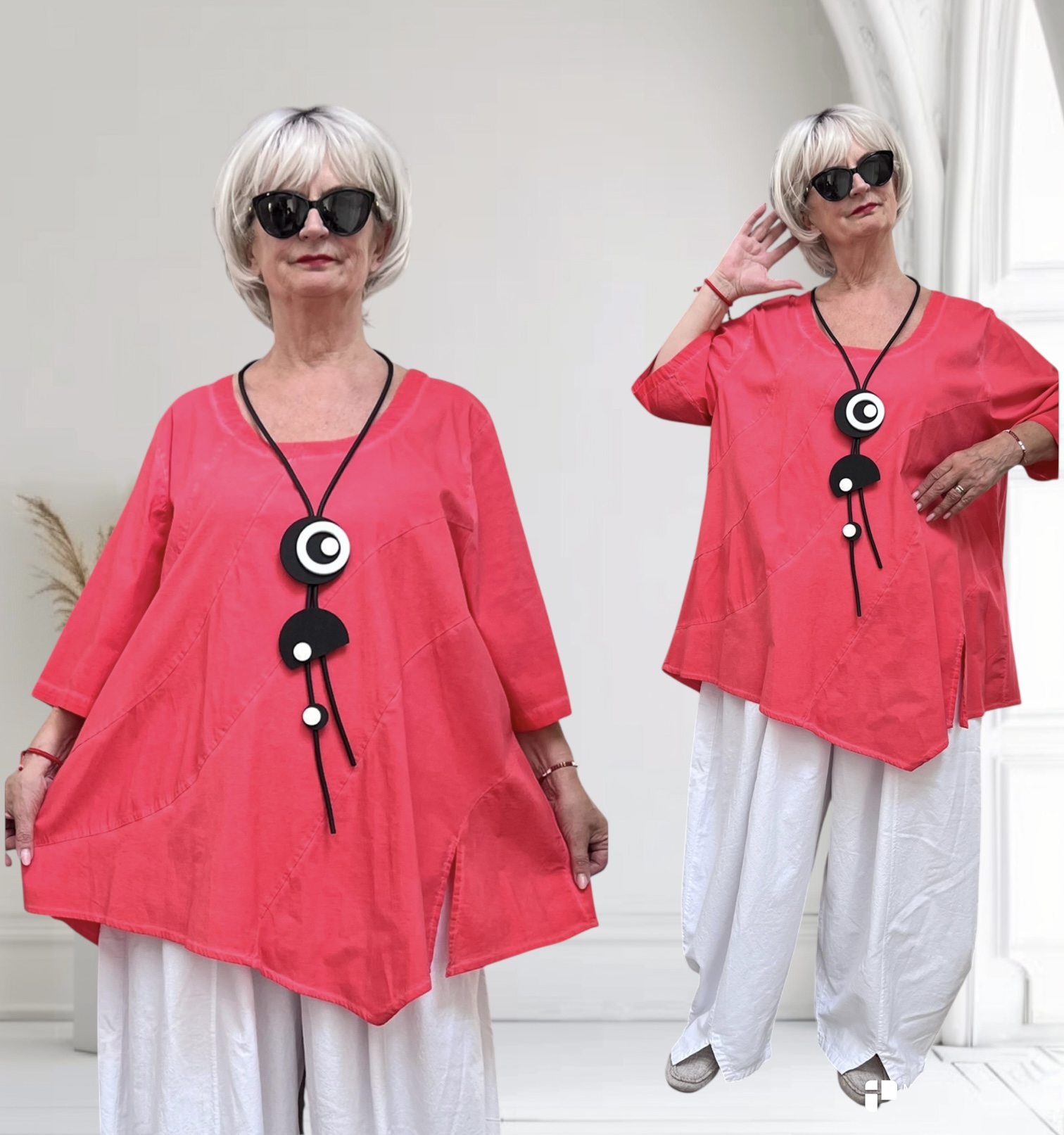 SINNE design.. A- lijn viscose tuniek stretch/in meerdere kleuren