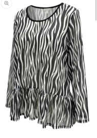 Vincenzo Allocca oversized A-lijn blouse /aparte/stretch/zwart/wit